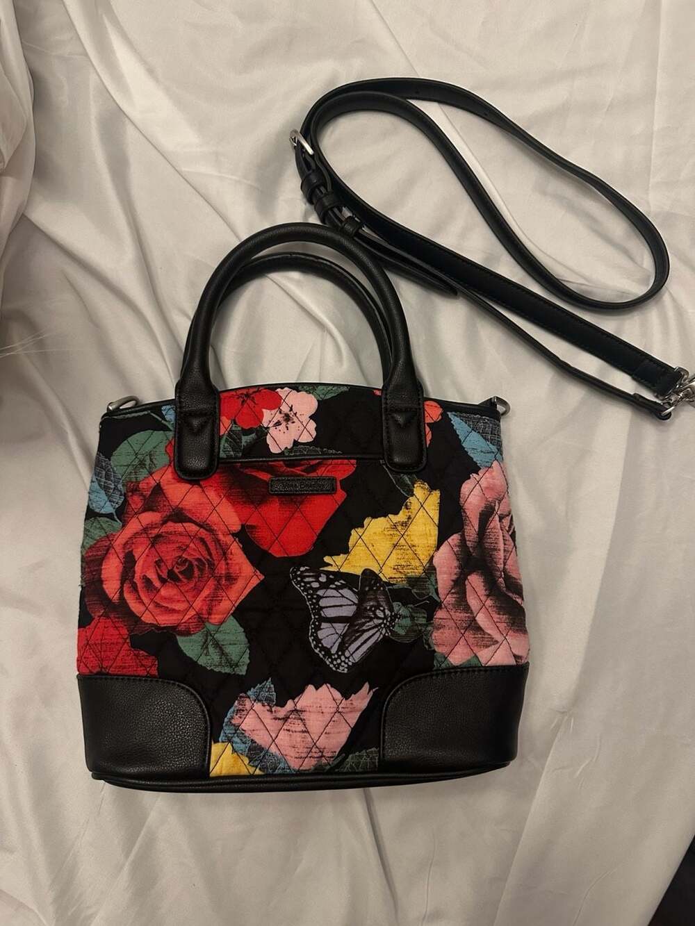 Vera Bradley Havana Rose Quilted Satchel Crossbody Bag